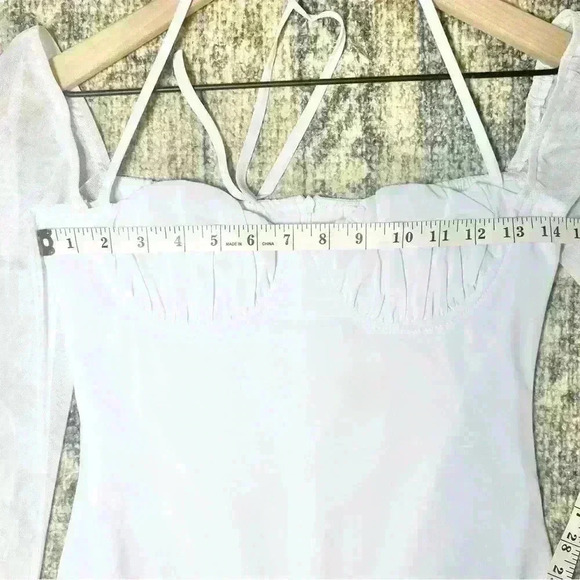 NWT Princess Polly | Dyer Sheer Sleeve White Mini Dress Low Impact | Size US 2 - Picture 14 of 16